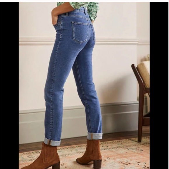Boden Jean TO367 MDN Slim Straight Mid Rise medium vintage wash size US 10R NWT - Picture 2 of 11